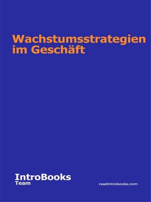cover image of Wachstumsstrategien im Geschäft